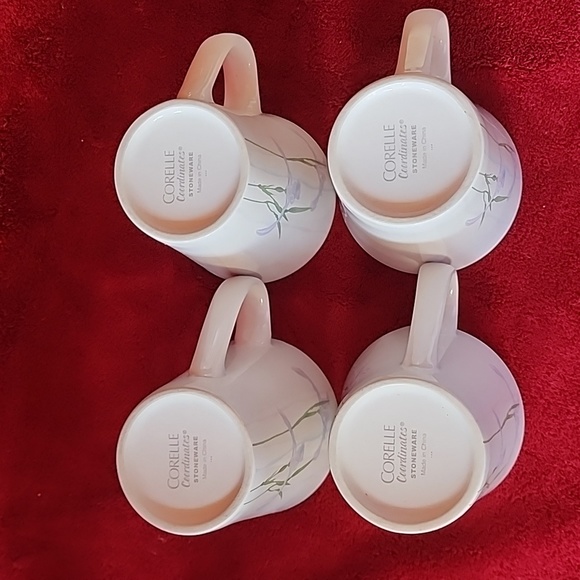 ☆Set of 4 Corelle Coordinates Stoneware. Shadow Iris Design. Coffee/Tea Mugs.☆ - Picture 5 of 8